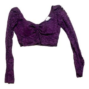 Purple lace crop top